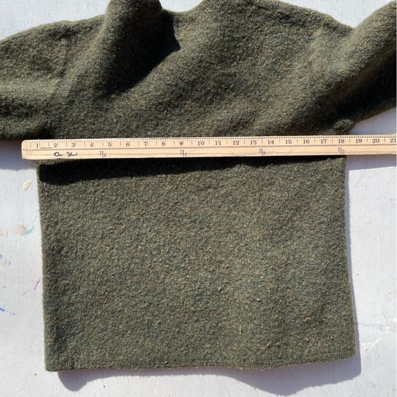 Women's Gap Sweater Green Wool Solid L Stretch Warm City Fall Preppy College - Picture 9 of 11